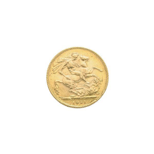 Yellow gold coin depicting George V