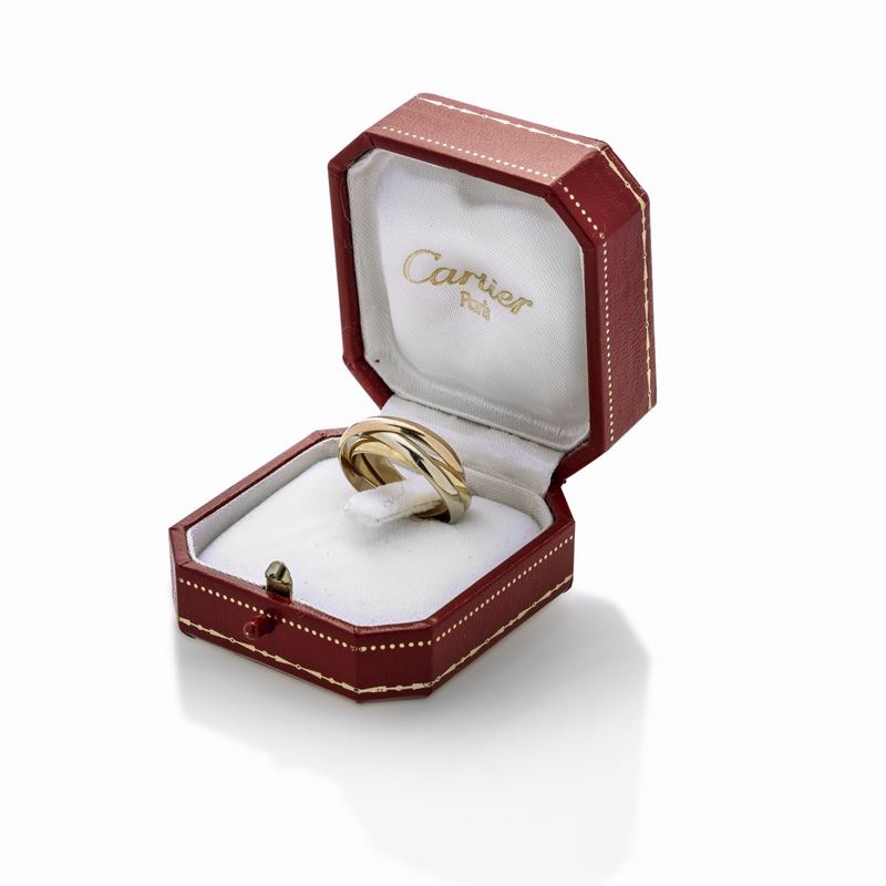 Anello Trinity in Oro Bianco, Giallo e Rosa Cartier