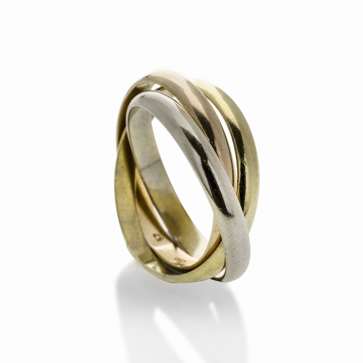 Anello Trinity in Oro Bianco, Giallo e Rosa Cartier