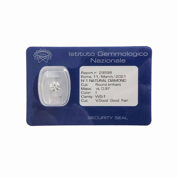 Brilliant cut diamond ct 0.97 in blister pack