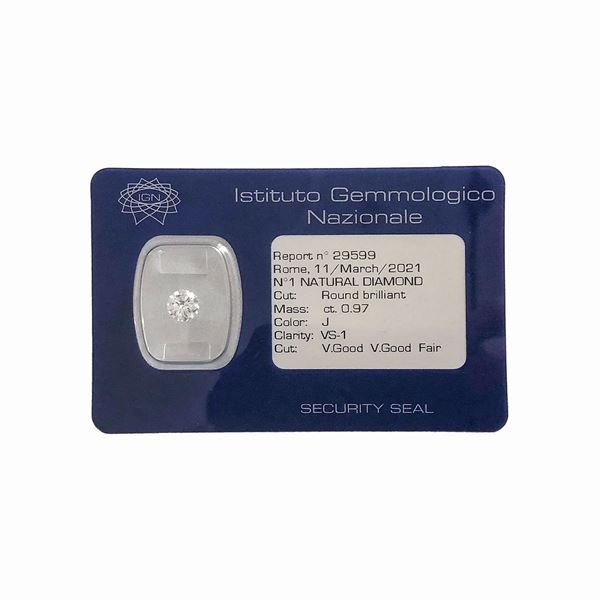 Brilliant cut diamond ct 0.97 in blister pack