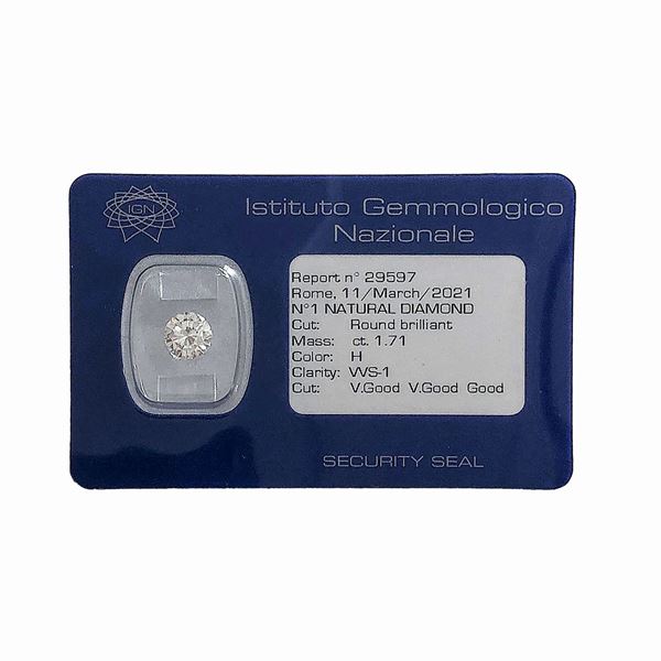 Brilliant cut diamond ct 1.71 in blister pack