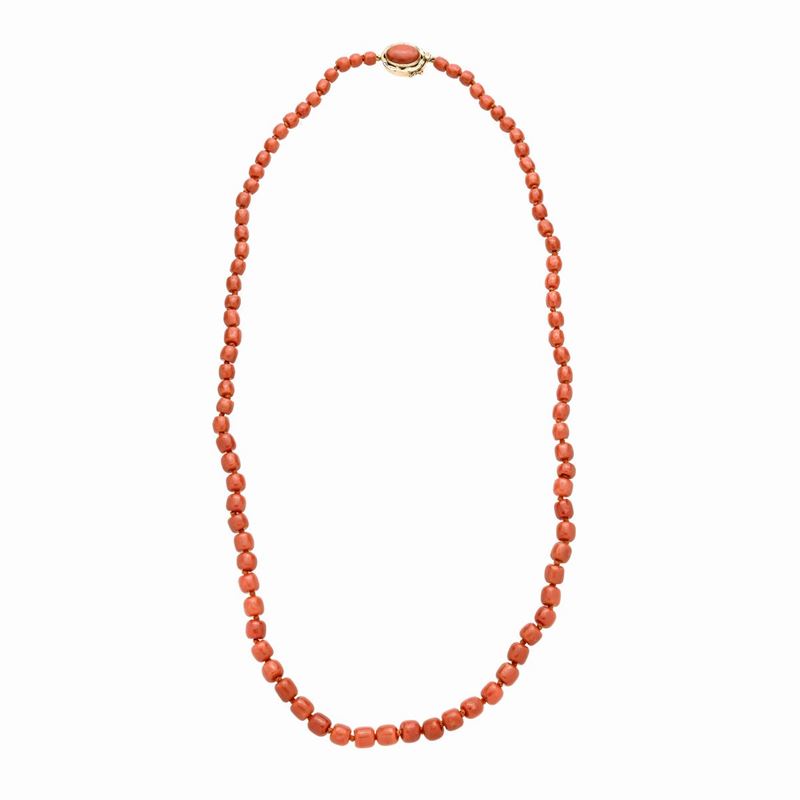 Collana in Corallo Rosso e Oro Giallo
