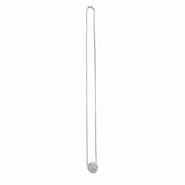 Pendente con catena in oro bianco e diamanti