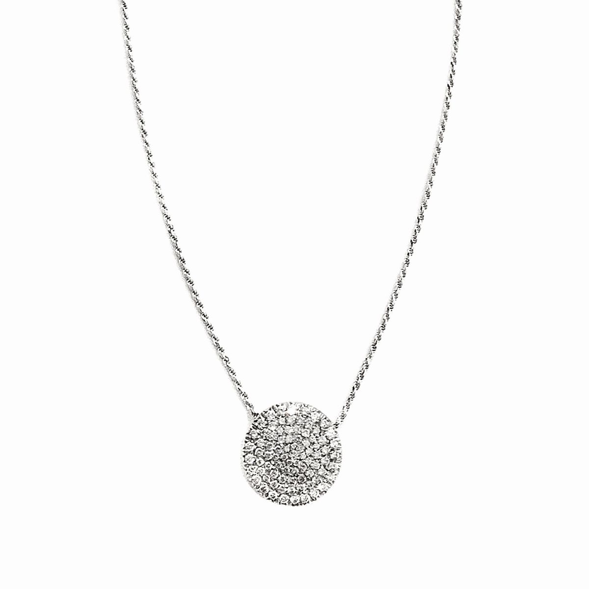 Pendente con catena in oro bianco e diamanti