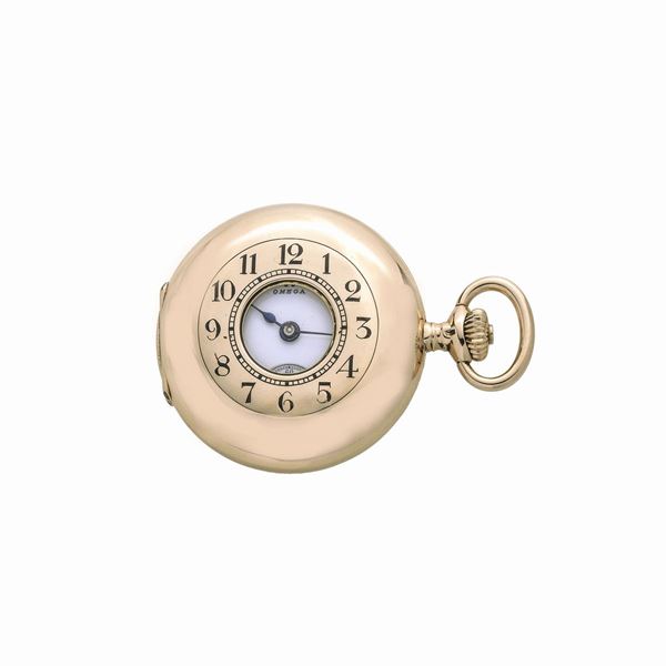 OMEGA - 'Bull's eye' pocket watch in yellow gold Omega