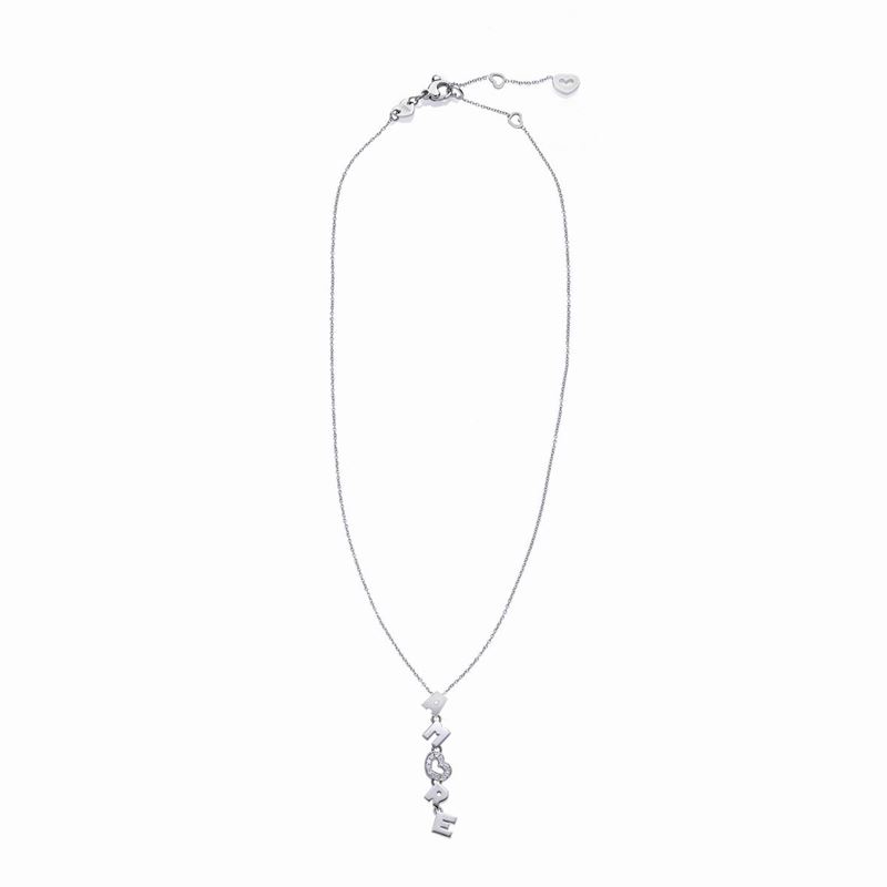 Collana Amore in oro bianco, zaffiro e diamanti Pasquale Bruni