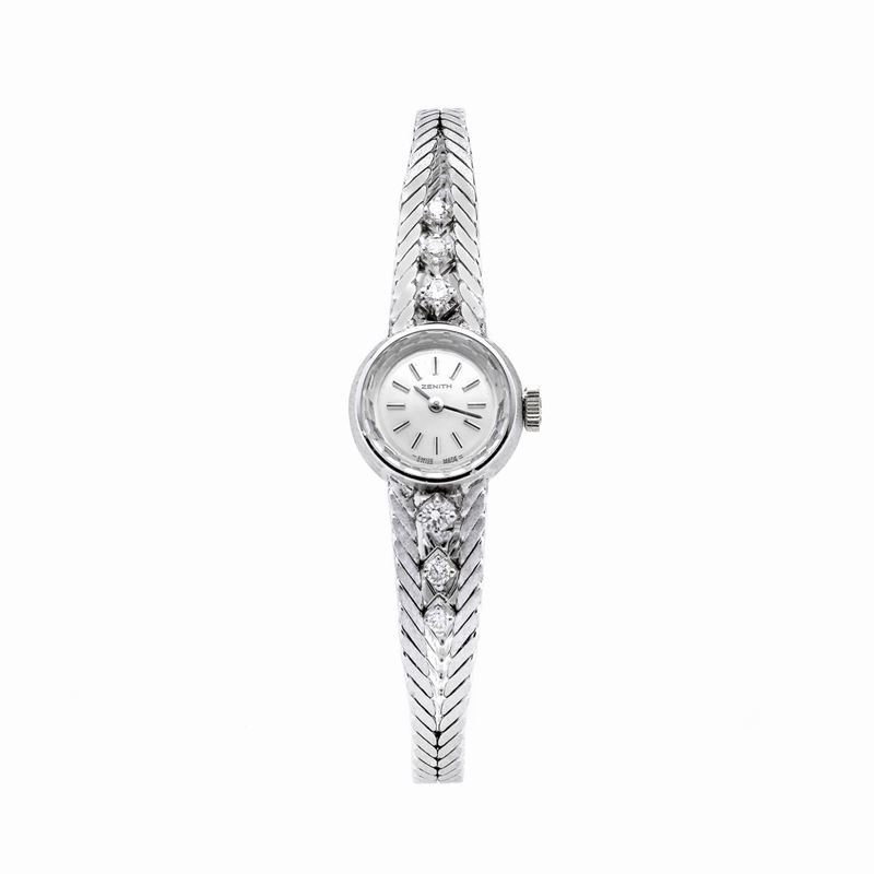 Orologio da signora in oro bianco e diamanti Zenith