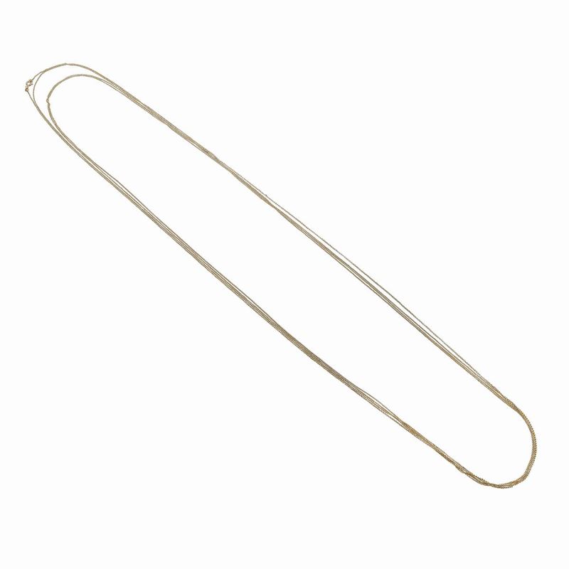 Lunga catena Manin in oro 22 kt con moschettone in oro 18kt