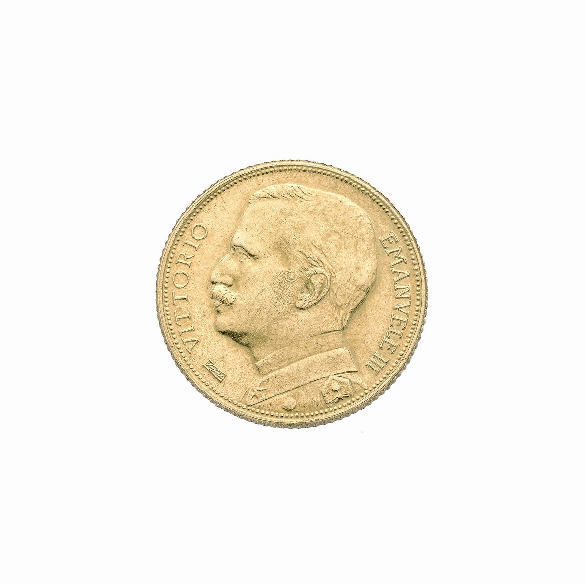 Moneta da 20 lire in oro giallo "Aratrice"