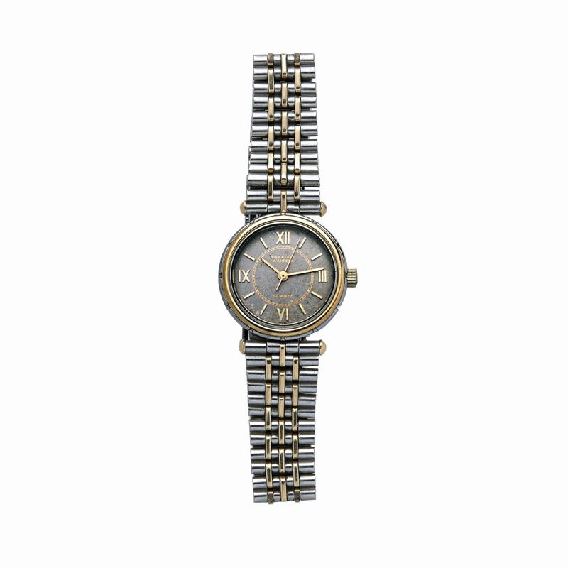 Orologio da polso in acciaio e oro Van Cleef & Arpels