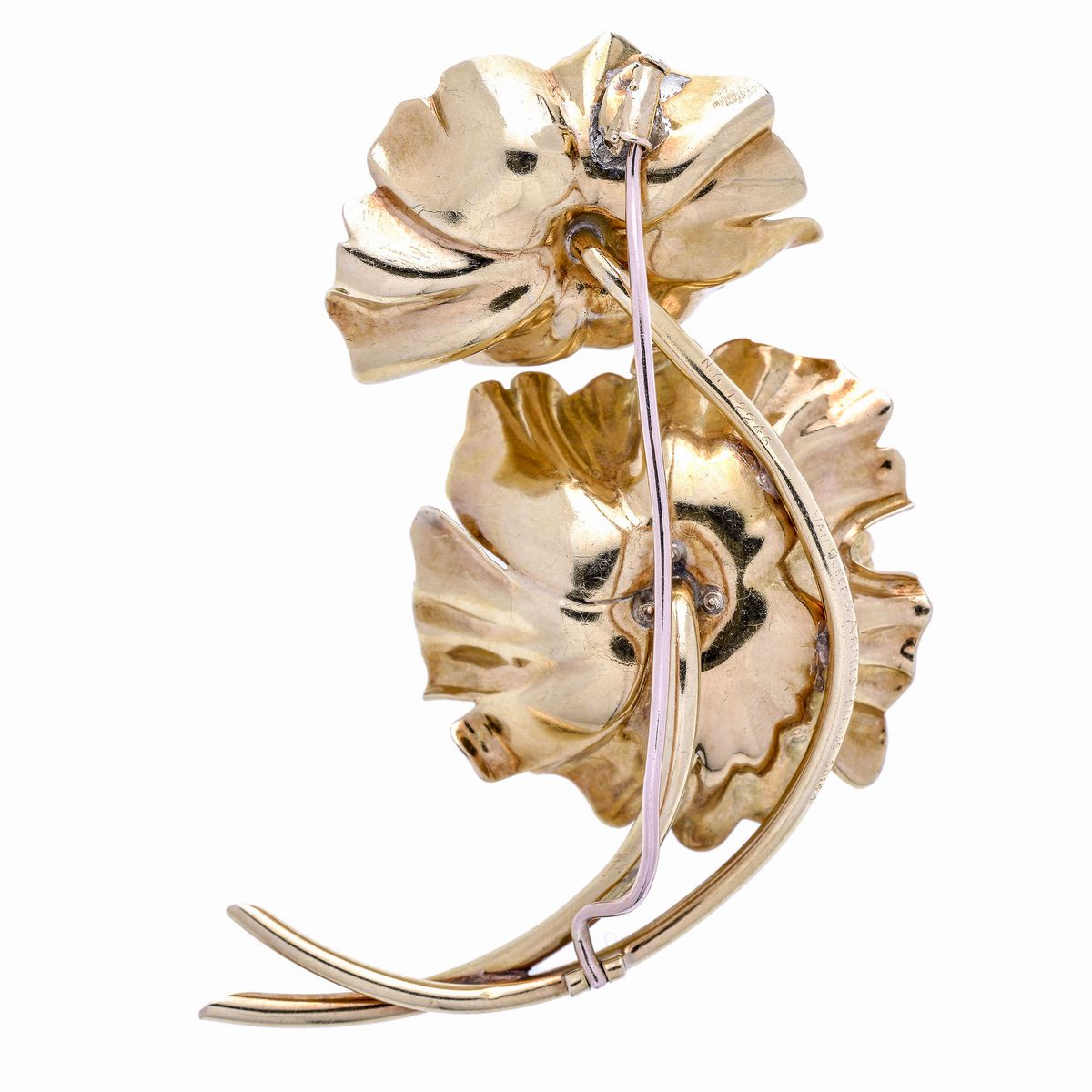 Importante spilla Anemone in oro giallo e rubini Van Cleef & Arpels