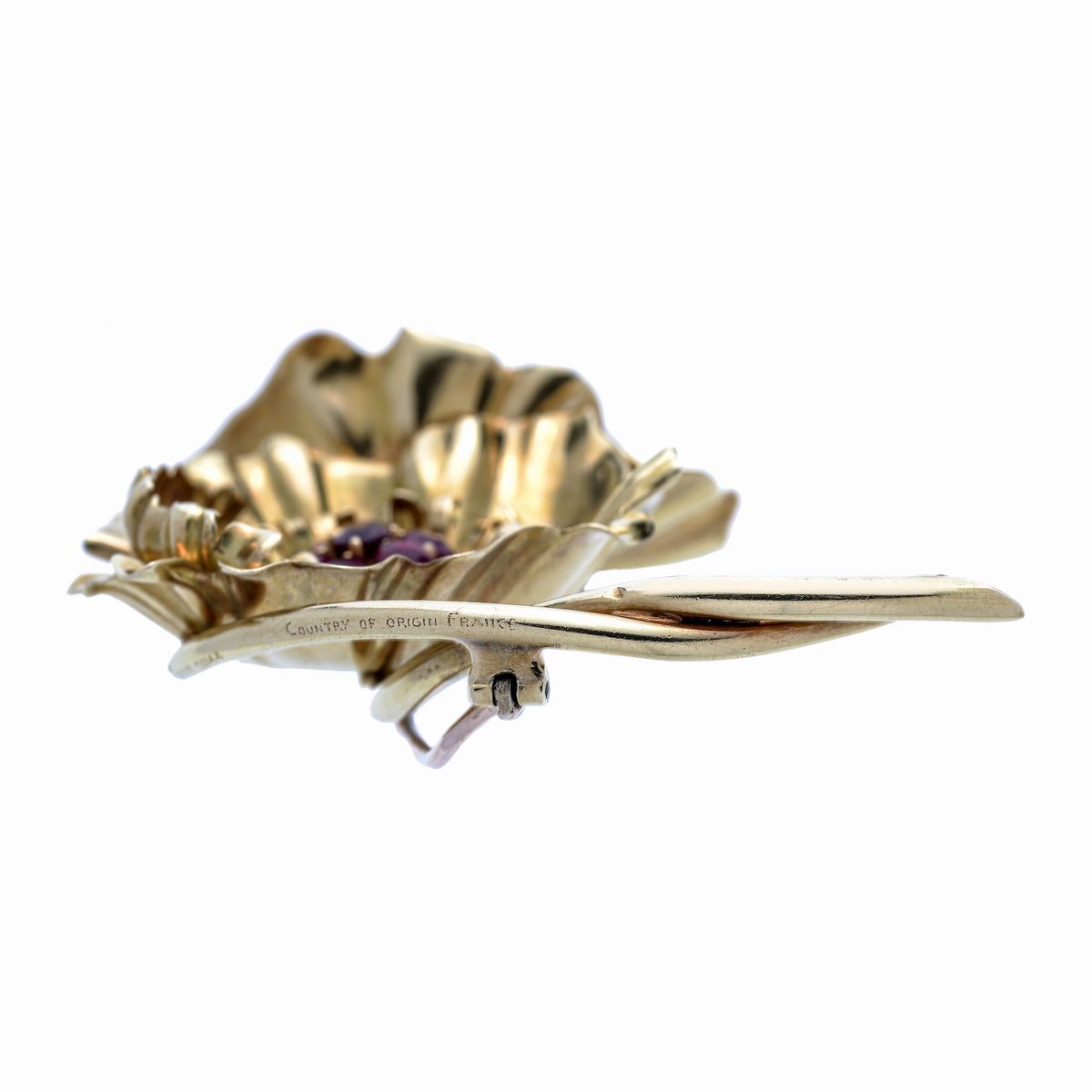 Importante spilla Anemone in oro giallo e rubini Van Cleef & Arpels