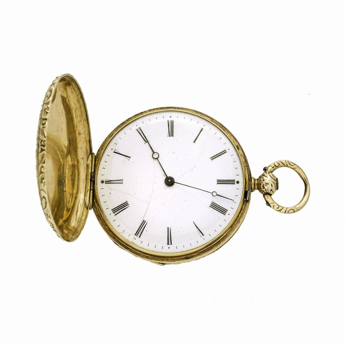 Orologio da tasca con doppia cassa in oro giallo
