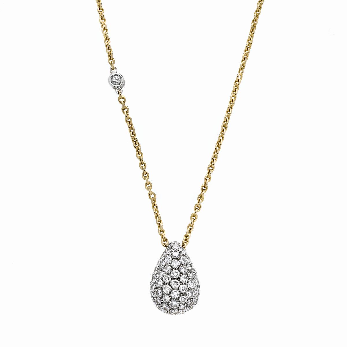 Catena con pendente Uovo in oro giallo e diamanti