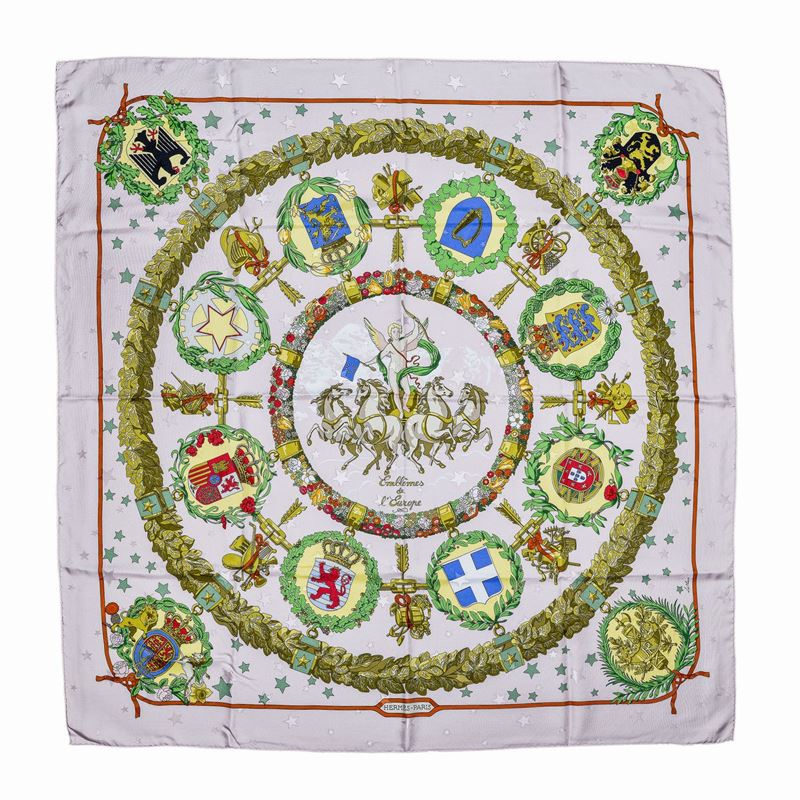Foulard in seta Emblemès de L'Europe, Hermes