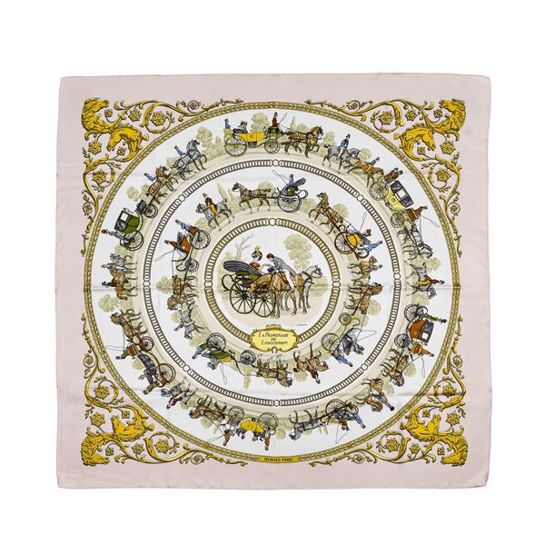 HERMES : La Promenade de Longchamps silk scarf, Hermes  (Paris)  - Auction Hermès and Summer Jewels - Curio - Casa d'aste in Firenze