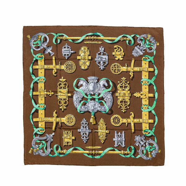 HERMES - Ferronnerie silk scarf, Hermes