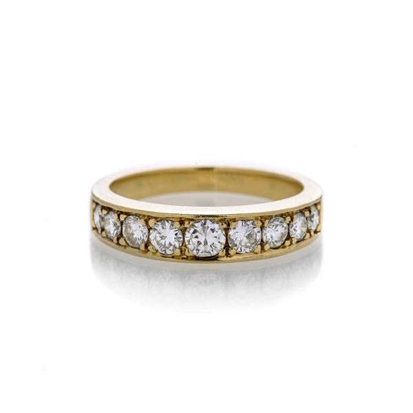 Riviere in yellow gold and diamonds