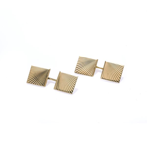 Pair of cufflinks in yellow gold  (Fifties)  - Auction Antique, Modern and Design Jewelery Auction - Jewels from an Emilian Collection (lots 49-72) - Curio - Casa d'aste in Firenze