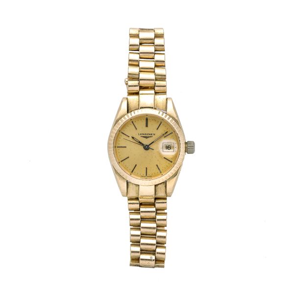 LONGINES : Wristwatch in yellow gold Longines  (Nineties)  - Auction Antique, Modern and Design Jewelery Auction - Jewels from an Emilian Collection (lots 49-72) - Curio - Casa d'aste in Firenze