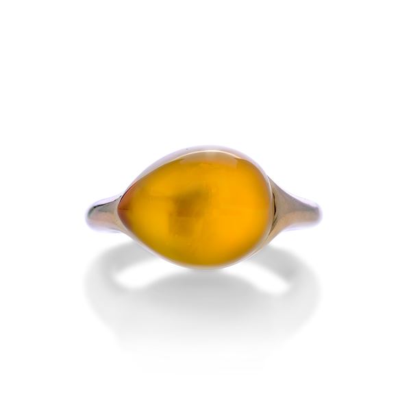Ring in 9kt rose gold and orange stone
