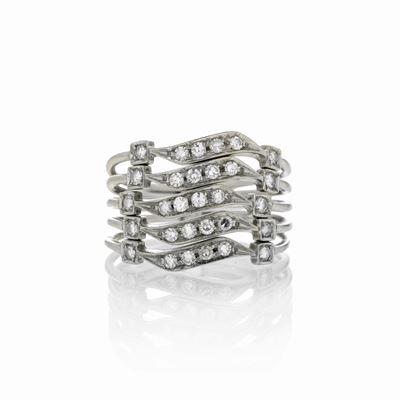 Anello in Oro Bianco e Diamanti