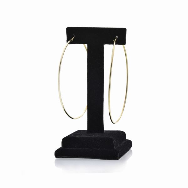Pair of large hoop earrings in yellow gold  - Auction Antique, Modern and Design Jewelery Auction - Jewels from an Emilian Collection (lots 49-72) - Curio - Casa d'aste in Firenze