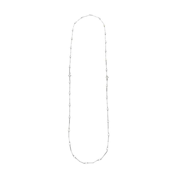UNOAERRE - Two necklace in white gold and pearls UnoAerre