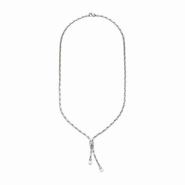 Collana in oro bianco e perle