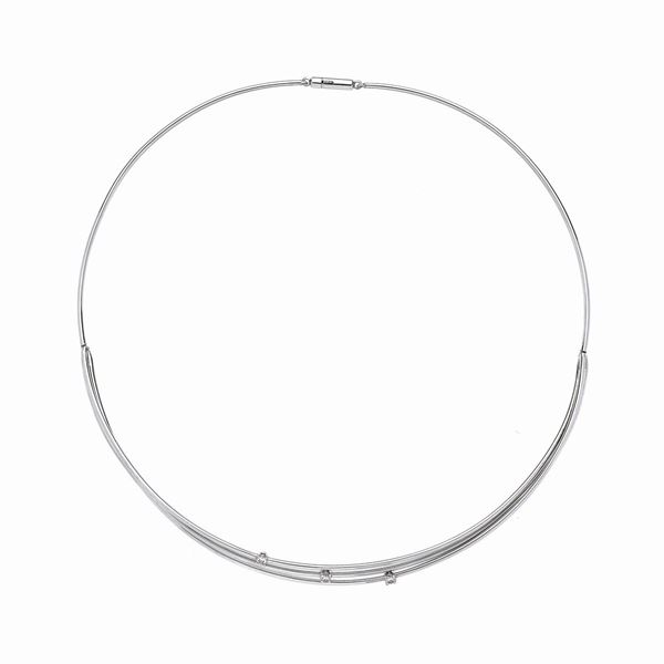 Girocollo in oro bianco e diamanti