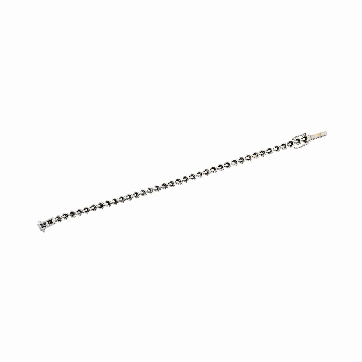 Bracciale tennis in oro bianco e diamanti