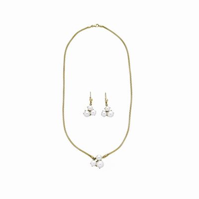 Parure in Oro Giallo e Perle Coltivate