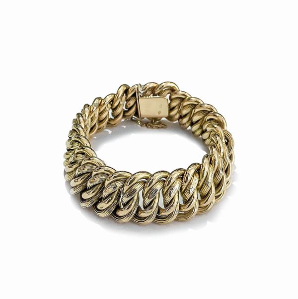 Bracciale a maglie intrecciate in oro giallo