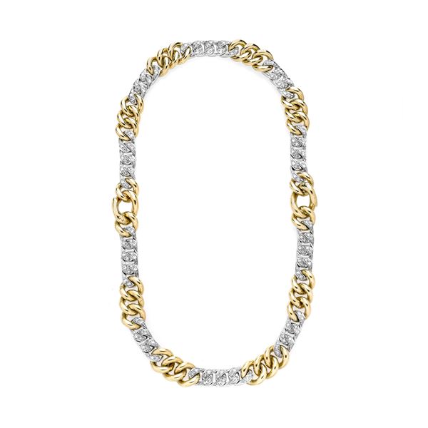 POMELLATO - Necklace convertible into two bracelets in yellow gold, white gold and diamonds Pomellato
