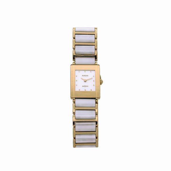 Orologio da signora in titanio, metallo dorato e ceramica bianca Diastar Rado