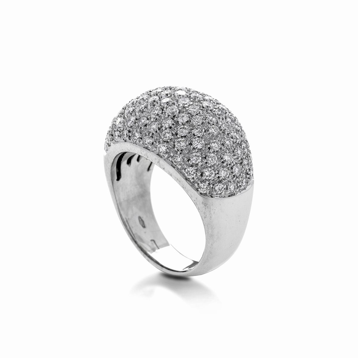 Anello a Fascia in Oro Bianco e Diamanti Salvini
