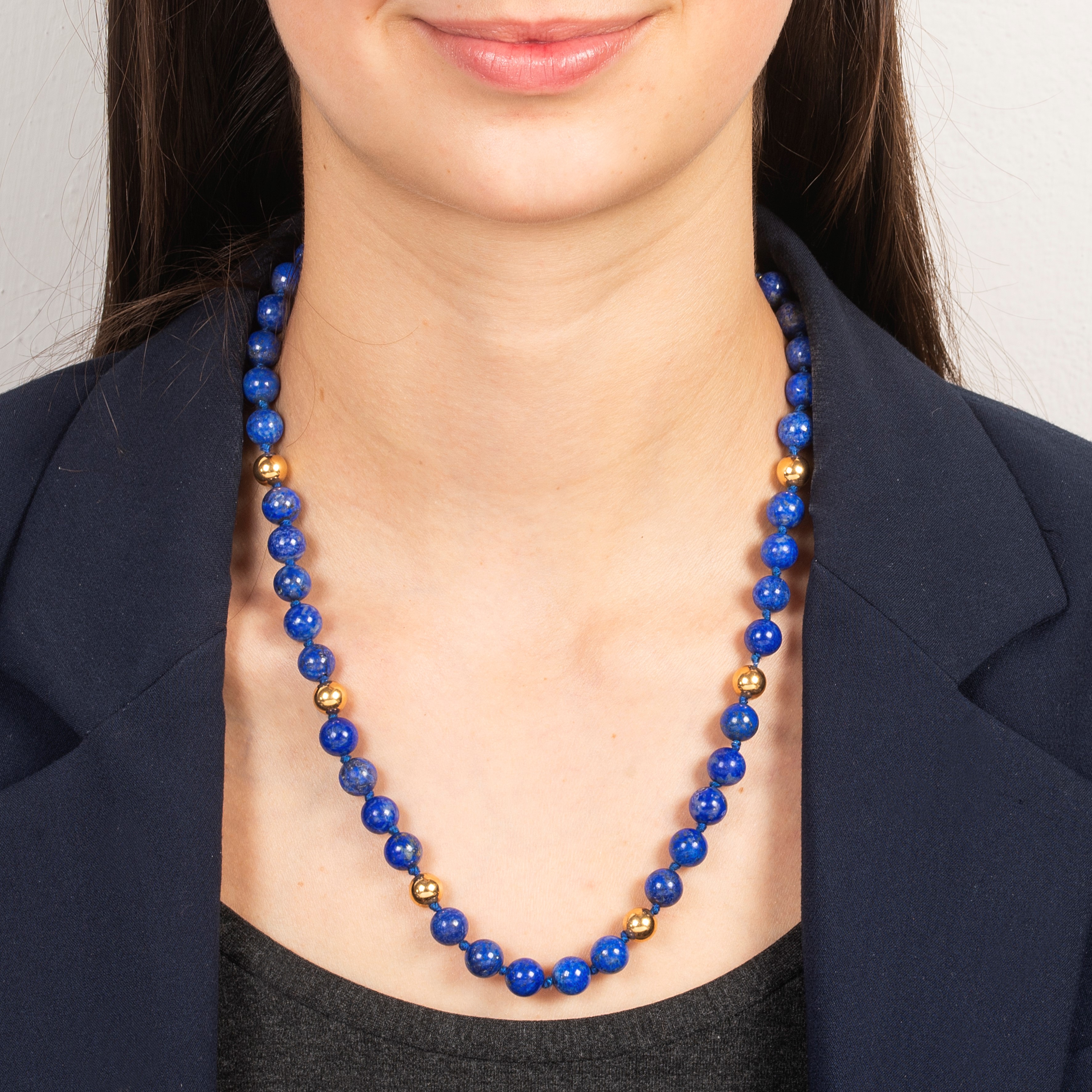 Collana in oro giallo 18 kt e lapislazzuli