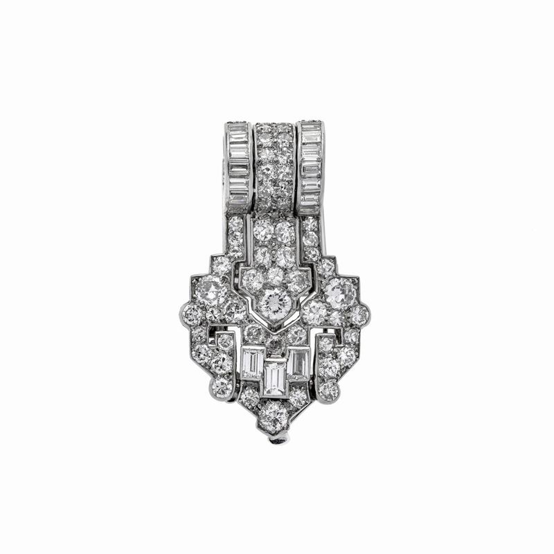 Clip in platino e diamanti Cartier