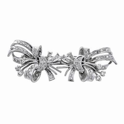 Spilla Fiocco in Oro Bianco e Diamanti
