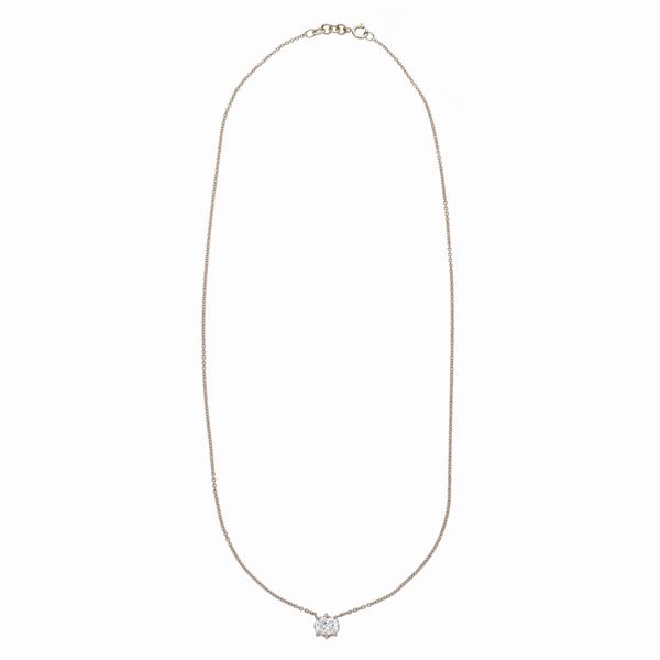 Chain with light point in rose gold and diamond
