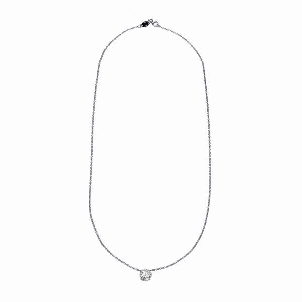 Chain with point light in white gold and diamond