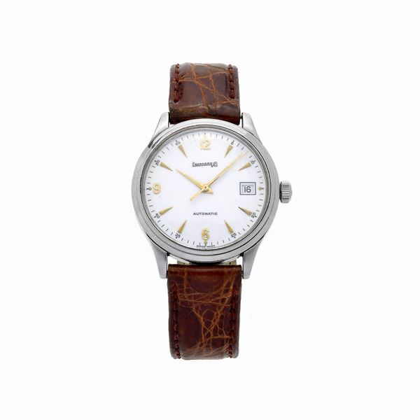 EBERHARD&amp;CO : Orologio da polso in acciaio Eberhard Aviomatic con quadrante in porcellana  - Asta Asta di Importanti Gioielli e Orologi da Polso - Curio - Casa d'aste in Firenze