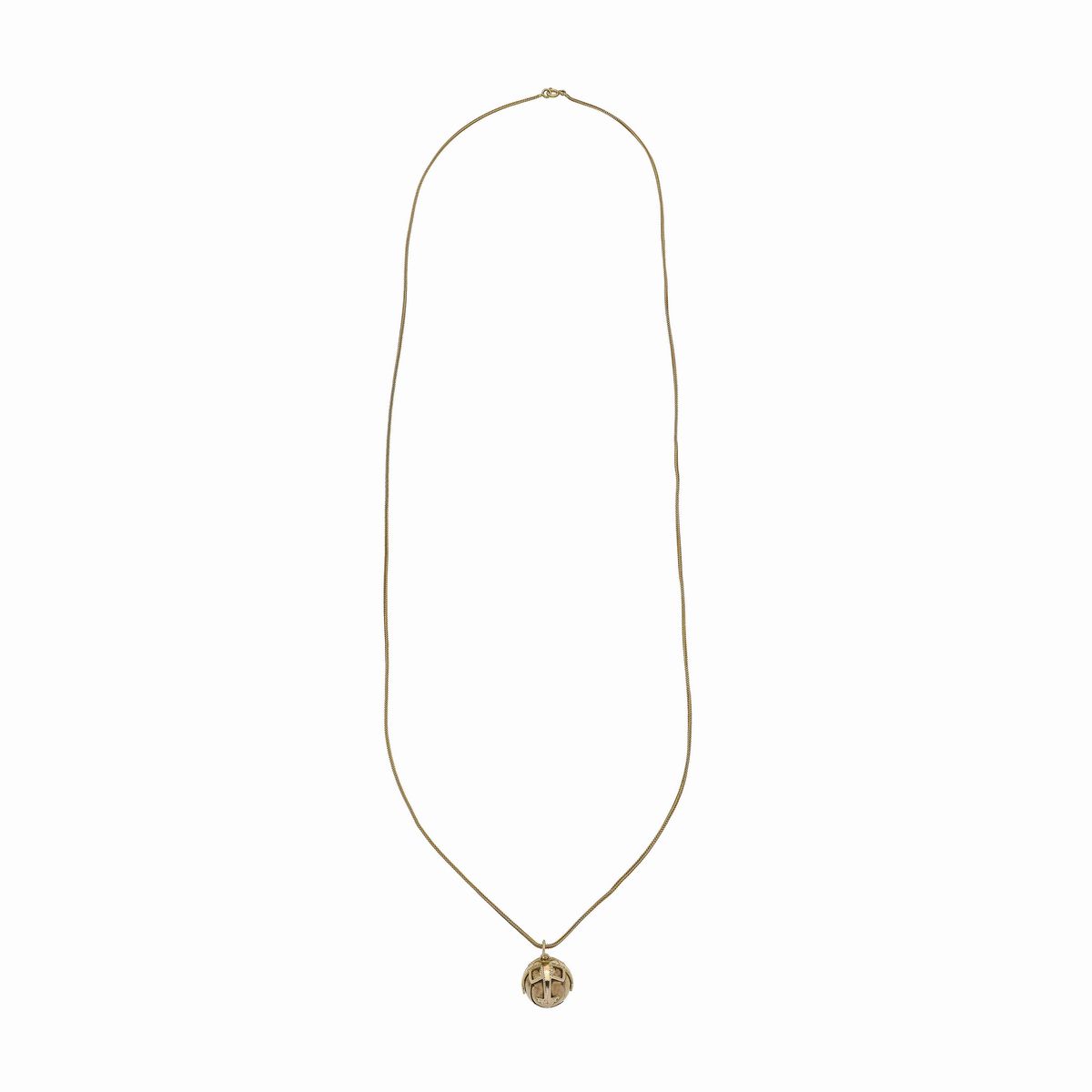 Lunga catena con croce massonica in oro a basso titolo e argento