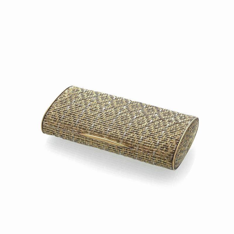 Portasigarette in oro giallo e oro bianco