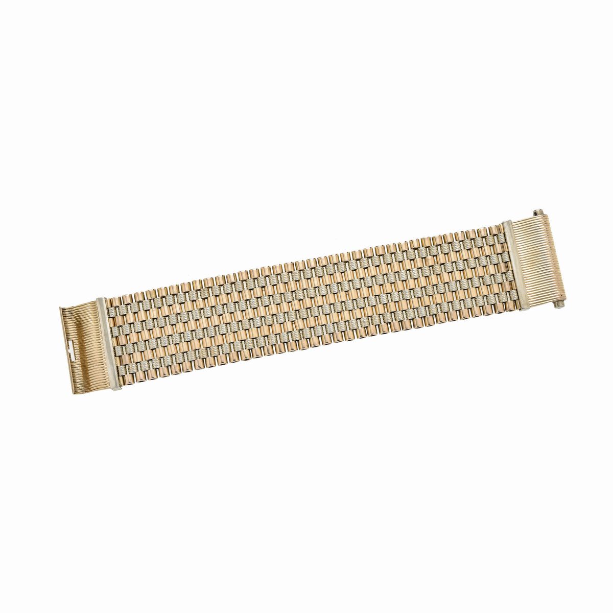 Alto bracciale in oro giallo, oro rosa e oro bianco