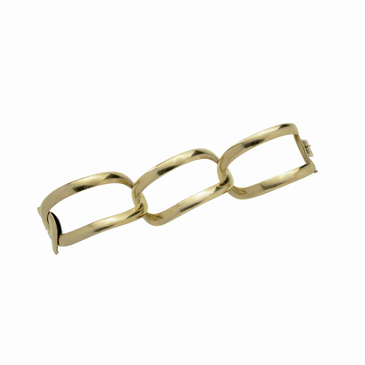 Alto bracciale a maglie intrecciate in oro giallo