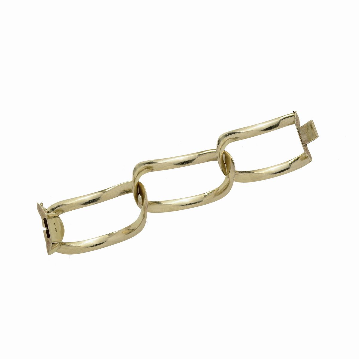 Alto bracciale a maglie intrecciate in oro giallo