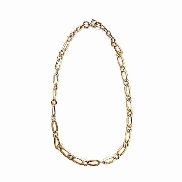 Braided link necklace in rose gold