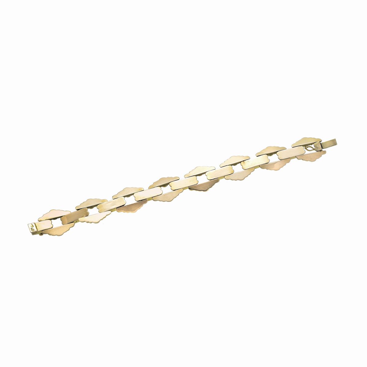 Bracciale a maglie fantasia in oro giallo